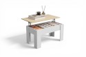 Mesa centro Elevable VIKA Roble Canadian y Blanco