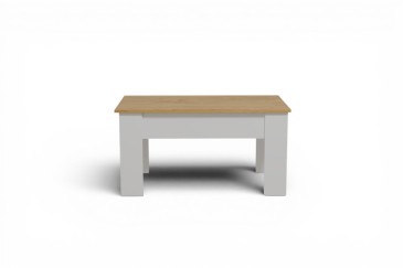 Mesa centro elevable VIKA Roble Artisan y Blanco 90 cm