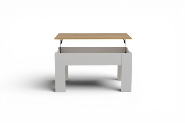 Mesa centro elevable VIKA Roble Artisan y Blanco 90 cm