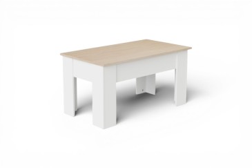 Mesa de centro elevatória VIKA Carvalho e Branca