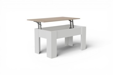 Mesa de centro em carvalho e branco ao MELHOR PREÇO