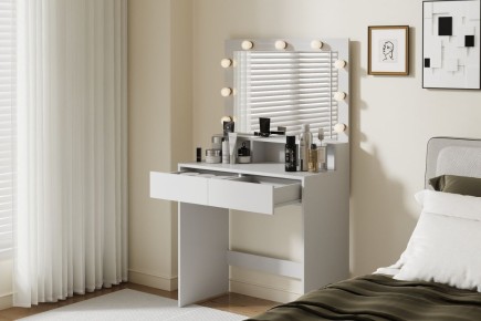 Mesa Tocador GLOSS 2 Cajones Blanco