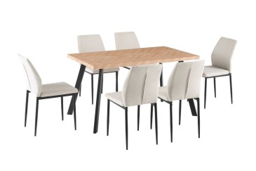 Mesa de salón comedor 140x80 con patas metálicas