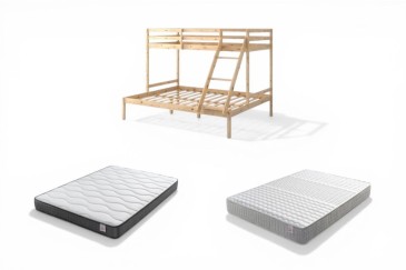 Beliche OXFORD Carvalho com colchões 150x190 e 90x190 | Atrapamuebles