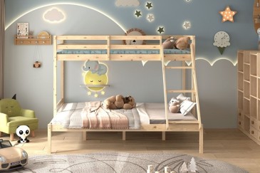 Beliche OXFORD Carvalho com colchões 150x190 e 90x190 | Atrapamuebles
