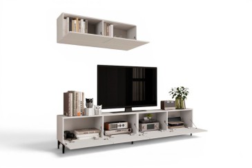 Móvel de sala TV STIVLO 200 cm em cor Branco