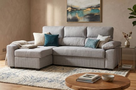 Chaiselongue Cama Izquierda ROSALIA Gris | Atrapamuebles