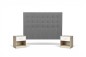 Pack AHORRO Cabecero Capitone Tela Gris 160 + 2 Mesitas COOPER