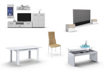 Apartamento completo 14 - ALASKA (Sillas SAKURA Beige - Cabeceira Gris Tela)