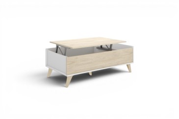 Mesa de centro NESS em Carvalho e Branco ao MELHOR PREÇO