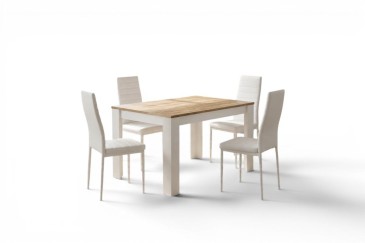 Pack Mesa de jantar LAR + 4 Cadeiras YURI Brancas