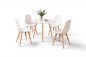 Pack Mesa de Jantar Redonda + 4 Cadeiras NORDIC Brancas