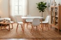 Pack Mesa de Jantar Retangular 120 + 4 Cadeiras NORDIC Brancas