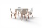 Pack Mesa comedor rectangular 120 + 4 sillas NORDIC Blancas