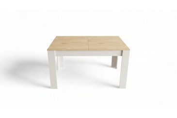 Mesa comedor extensible LUX Blanco y Roble Canadian