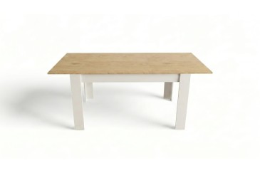 Mesa comedor extensible LUX Blanco y Roble canadian 140-190 cm
