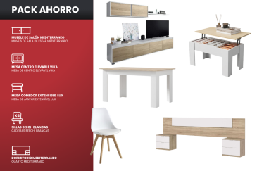 Piso completo 2 - Mediterráneo en madera | Atrapamuebles