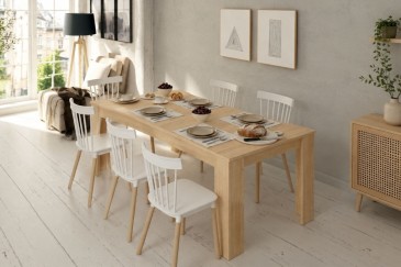 Mesa de jantar de consola extensível. 4 em 1 De mesa de consola a mesa extensível de 238cm.