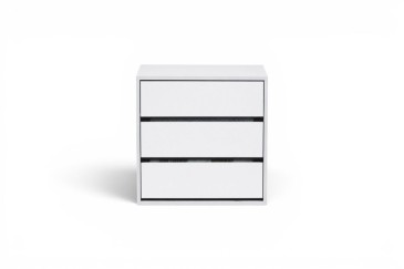 Cómoda de 3 gavetas em branco mate para interior de roupeiros