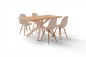 Pack Mesa comedor CROSS Patas blancas +  4 sillas NORDIC Blancas