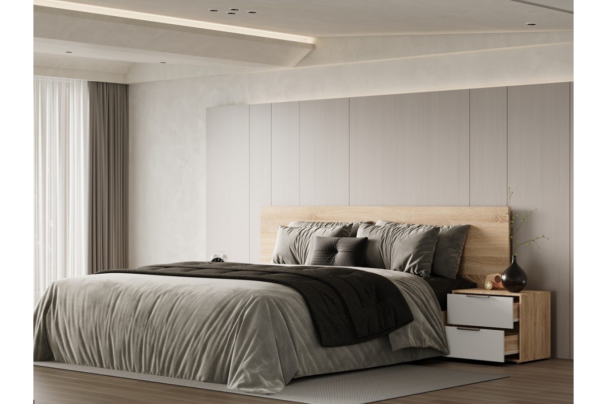 Quarto de casal SVENJA Carvalho Cambrian / Branco Quarto de casal SVENJA Carvalho Cambrian / Branco