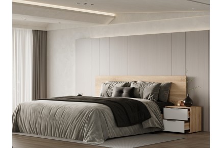 Quarto de casal SVENJA Carvalho Canadian e Branco ao melhor preço