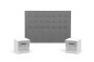 Pack AHORRO Cabecero Capitone Tela Gris 160 + 2 Mesitas Varadero Pack AHORRO Cabecero Capitone Tela Gris 160 + 2 Mesitas Varadero