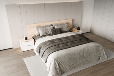 Quarto de casal SVENJA Carvalho Cambrian / Branco