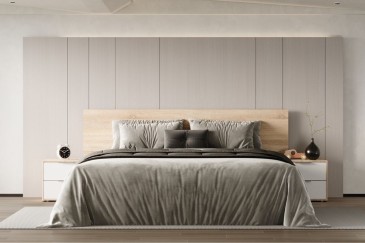 Quarto de casal SVENJA Carvalho Canadian e Branco ao melhor preço