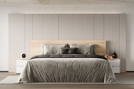 Quarto de casal SVENJA Carvalho Canadian e Branco ao melhor preço