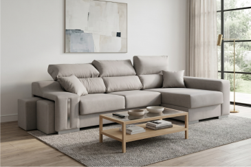 Chaiselongue Derecha OSCAR Greige de 265cm
