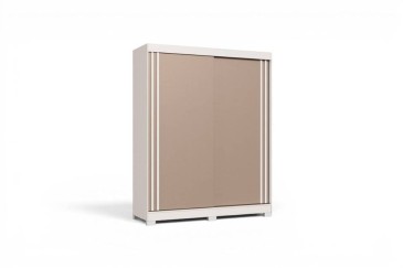 Roupeiro 2 portas de correr e 2 gavetas nas cores branco e moka