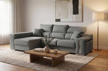 Chaiselongue Izquierda OSCAR Gris azulado al mejor precio
