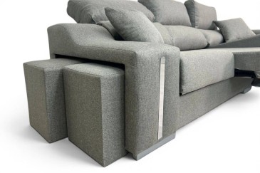 Chaiselongue Derecha OSCAR de 265cm en color gris azulado