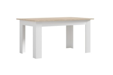 Pack Mesa de Jantar Fixa ANNIKA Carvalho e Branco + 4 Cadeiras Pretas
