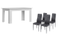 Pack Mesa comedor Fija ANNIKA Blanca + 4 sillas YURI Negras Pack Mesa comedor Fija ANNIKA Blanca + 4 sillas YURI Negras