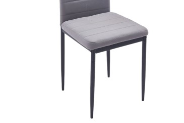 PACK Mesa comedor Fija LOTTA Blanco Roble Natural + 4 Sillas Yuri Gris