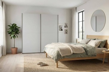 Armário de 2 portas de correr 200 cm na cor Branco
