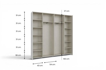 Armario SLAT39 200x210 Blanco moderno | Atrapamuebles