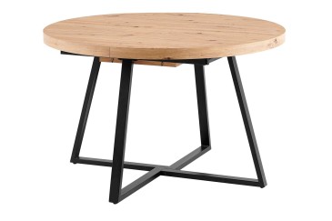 Mesa de jantar redonda RAJANA com pernas pretas ao MELHOR PREÇO