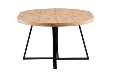 Mesa de jantar redonda RAJANA com pernas pretas ao MELHOR PREÇO
