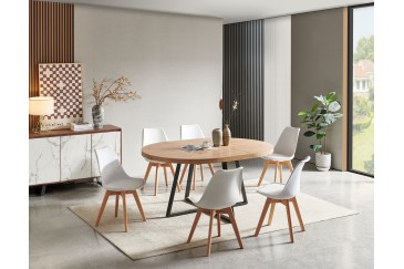 Mesa de salón circular RAJANA 120/160 cm | Atrapamuebles