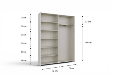 Armario SLAT39 150x210 Blanco moderno y funcional