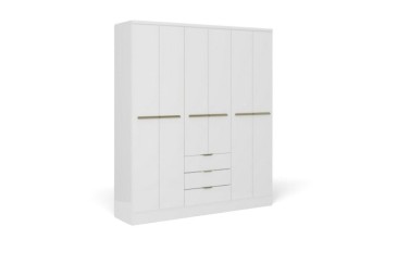 Roupeiro TROY Branco 180 cm 6 portas e 3 gavetas | Atrapamuebles