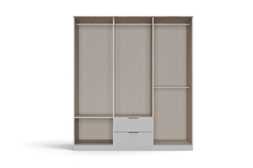 Roupeiro MILAN Branco de 161 cm com 6 Portas e 2 Gavetas|Atrapamuebles