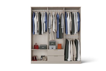 Roupeiro MILAN Avelã de 161 cm com 6 Portas e 2 Gavetas| Atrapamuebles