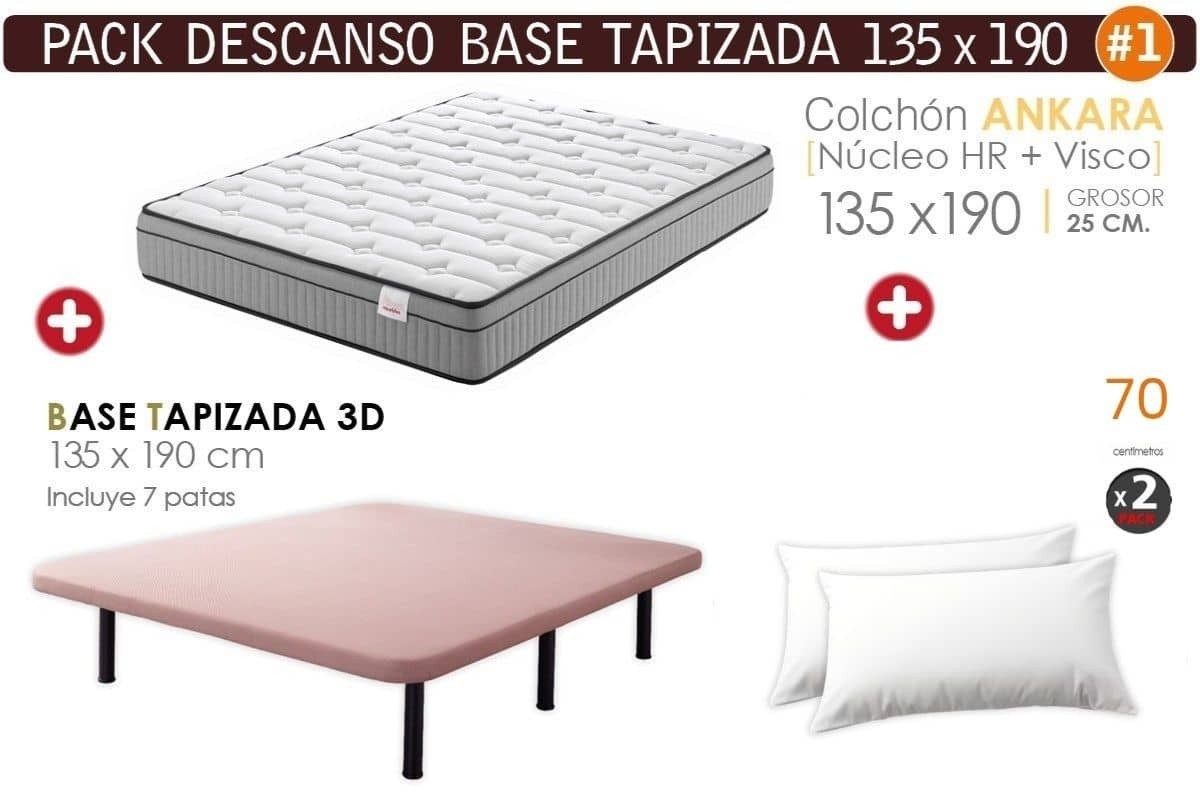 Pack AHORRO Descanso - Base ANKARA Visco 135x190