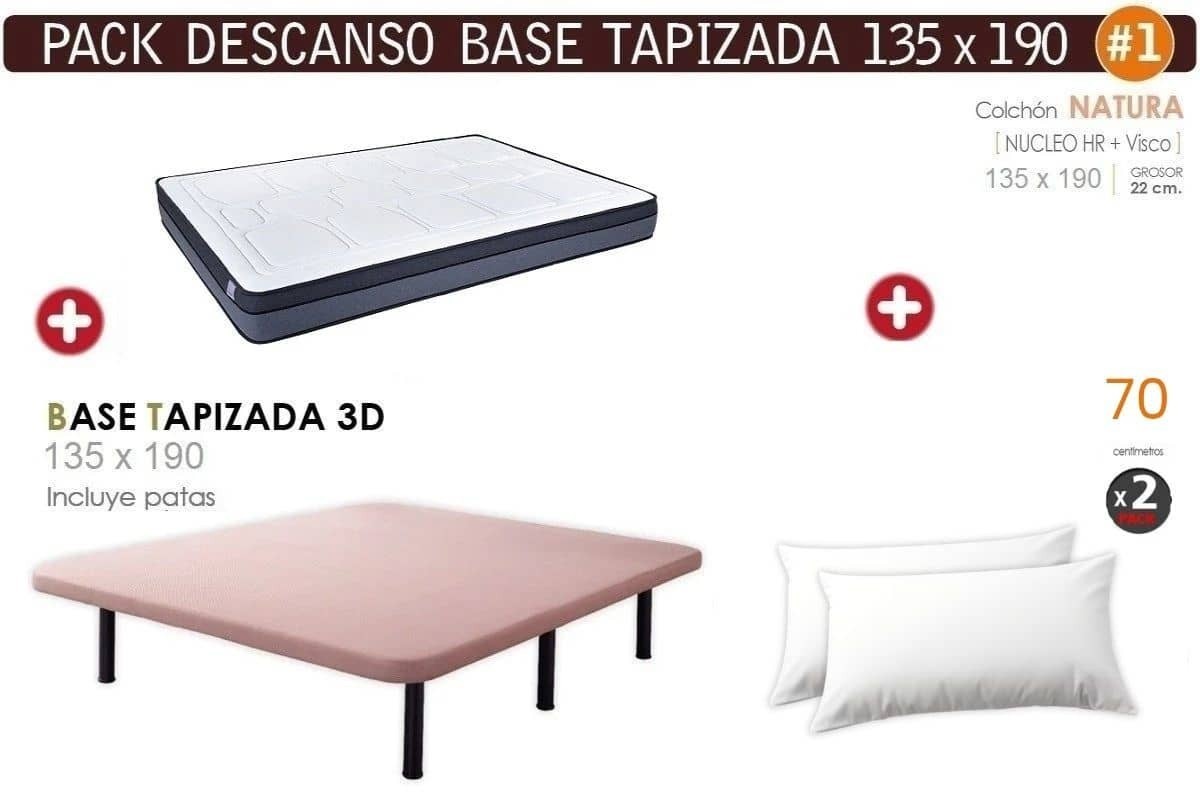 Pack AHORRO Descanso - Base Natura Visco 135x190