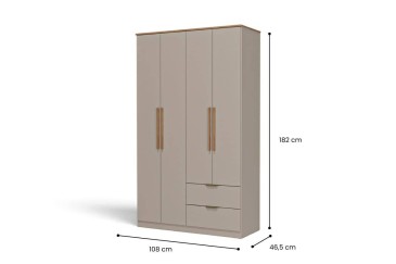 Armario MILAN Avellana 108 cm 4 puertas y 2 cajones | Atrapamuebles