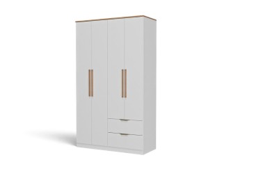 Roupeiro MILAN Branco de 108 cm com 4 Portas e 2 Gavetas | Atrapamuebles